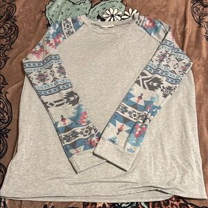 AVERY AZTEC Print Long Sleeve Shirt 1X
